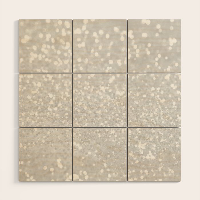 Chic elegant glamour white faux glitter Wood Wall Art Gallery Image 1