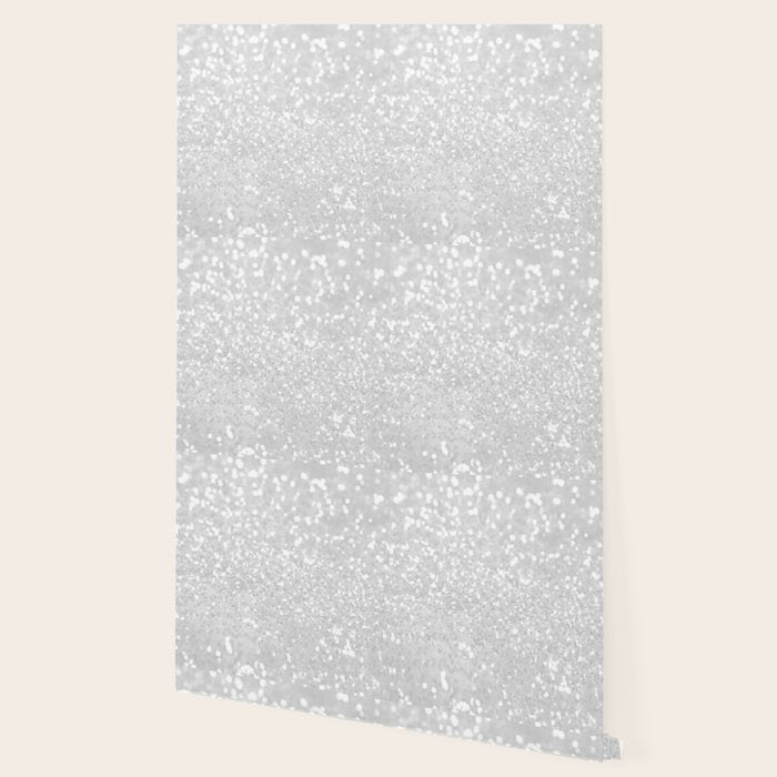 Chic elegant glamour white faux glitter Wallpaper Gallery Image 2