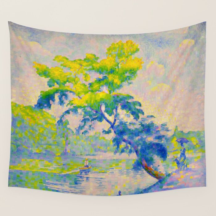 Bending Tree 1905 Henri-Edmond Cross Neo-Impressionism Pointillism Oil Painting Wall Tapestry Gallery Image 1