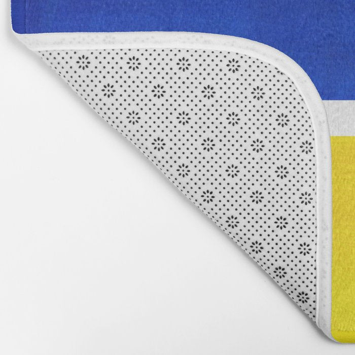 Colorful Bright Minimalist Rothko Blue Yellow Midcentury Modern Art Vintage Pop Art Bath Mat Gallery Image 2