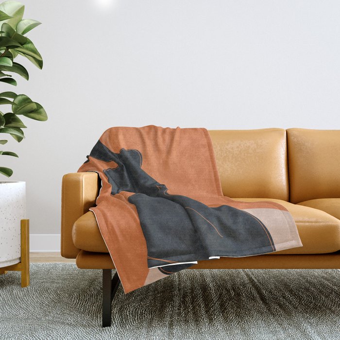 Abstract Nude II Throw Blanket Gallery Image 1