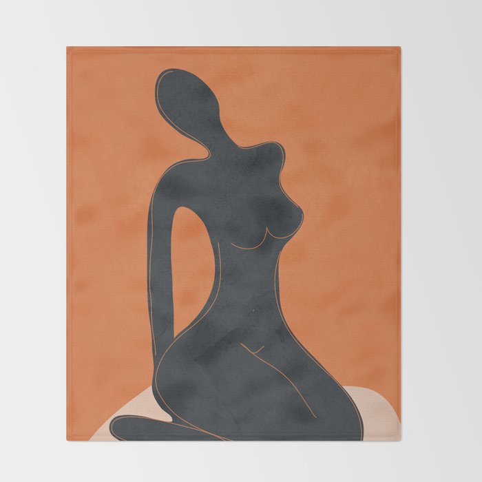 Abstract Nude II Throw Blanket Gallery Image 2