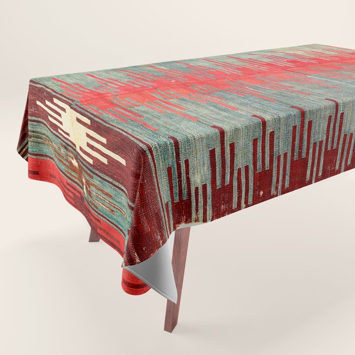 Sivas Antique Turkish Kilim Print Tablecloth Gallery Image 1
