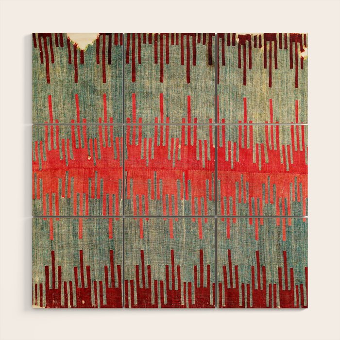 Sivas Antique Turkish Kilim Print Wood Wall Art Gallery Image 1