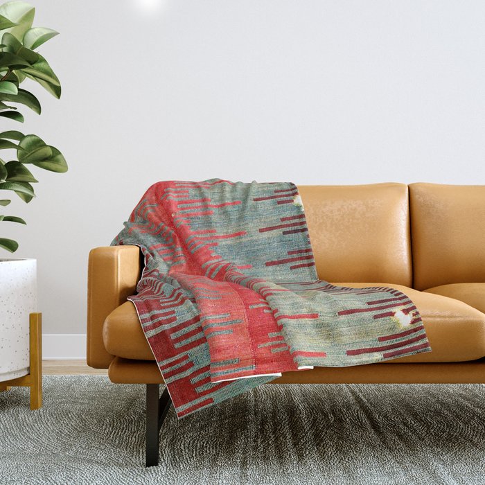 Sivas Antique Turkish Kilim Print Throw Blanket Gallery Image 1