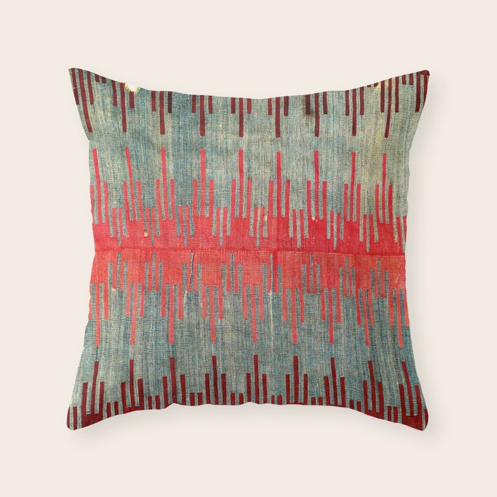 Sivas Antique Turkish Kilim Print Throw Pillow Gallery Image 6