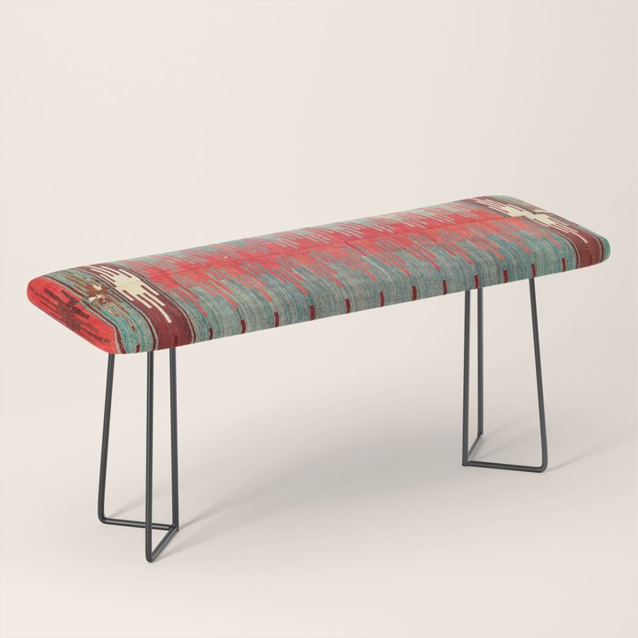 Sivas Antique Turkish Kilim Print Bench Gallery Image 1