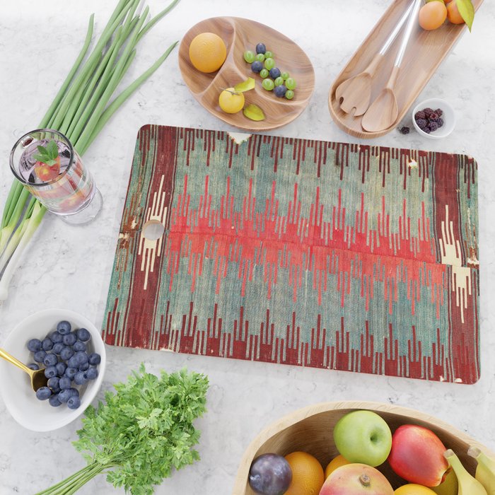 Sivas Antique Turkish Kilim Print Cutting Board Gallery Image 2