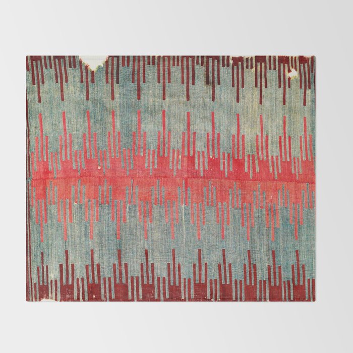 Sivas Antique Turkish Kilim Print Throw Blanket Gallery Image 2