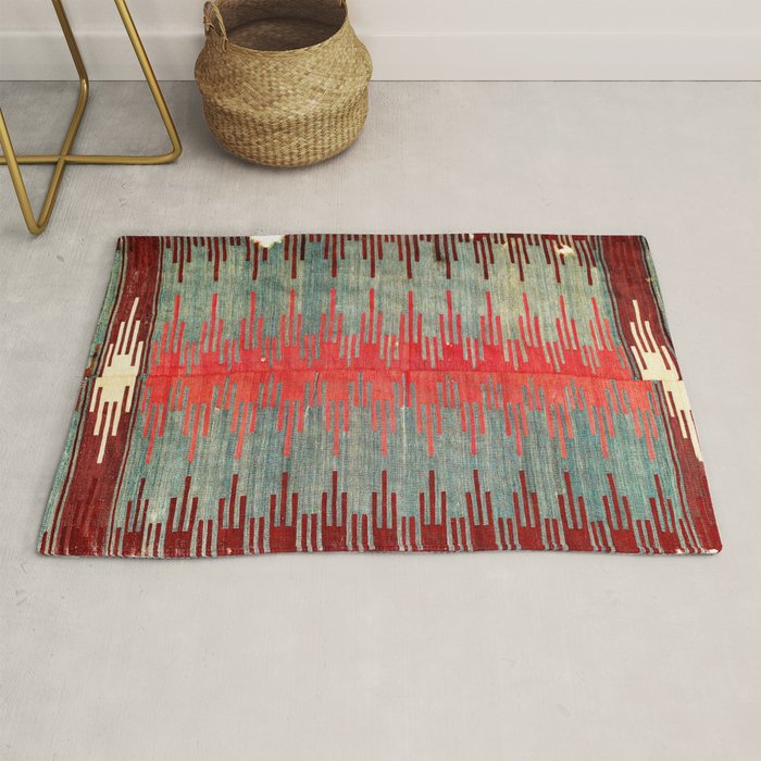 Sivas Antique Turkish Kilim Print Rug Gallery Image 1