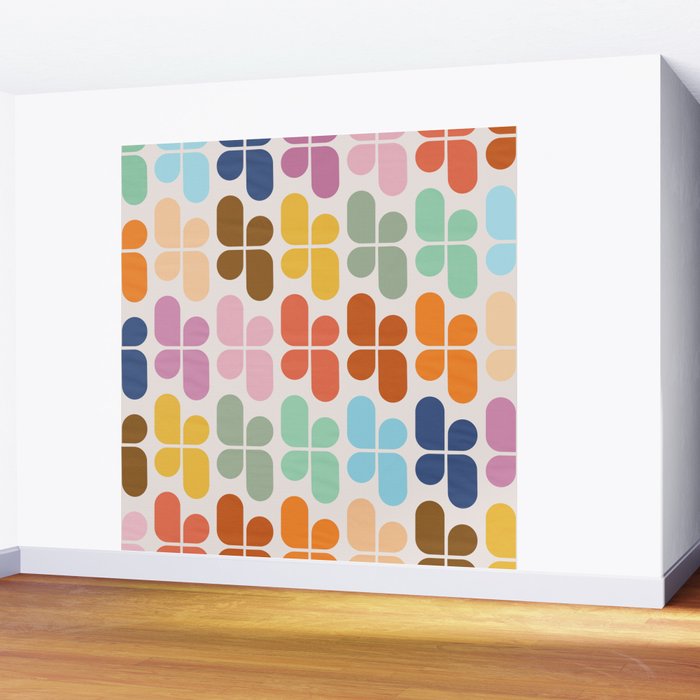 Retro Shapes Geometry Pattern Wall Mural Gallery Image 2