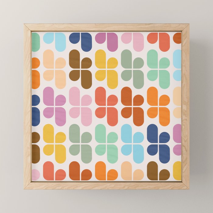 Retro Shapes Geometry Pattern Mini Art Print Gallery Image 1
