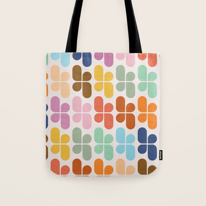 Retro Shapes Geometry Pattern Tote Bag Gallery Image 1