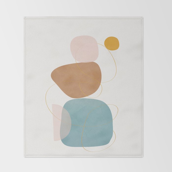 Soft Abstract Shapes 11 Throw Blanket Gallery Image 2
