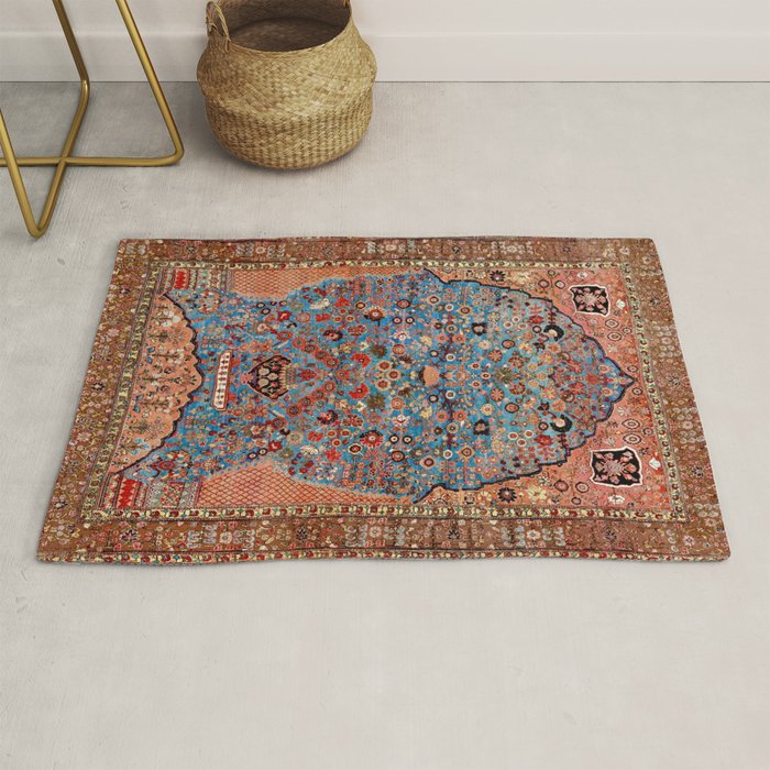 Qashqai Floral Prayer Rug circa 1870 Rug Gallery Image 1