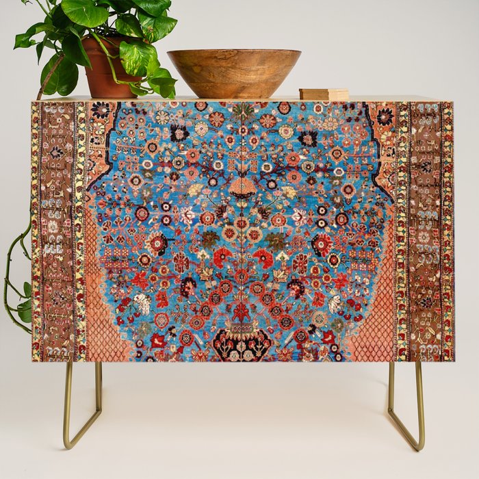 Qashqai Floral Prayer Rug circa 1870 Credenza Gallery Image 1