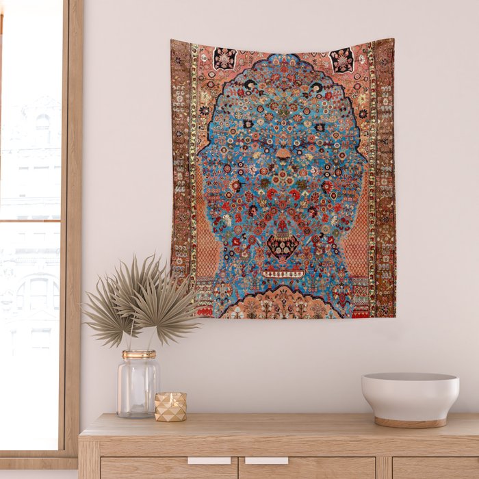 Qashqai Floral Prayer Rug circa 1870 Wall Tapestry Gallery Image 2