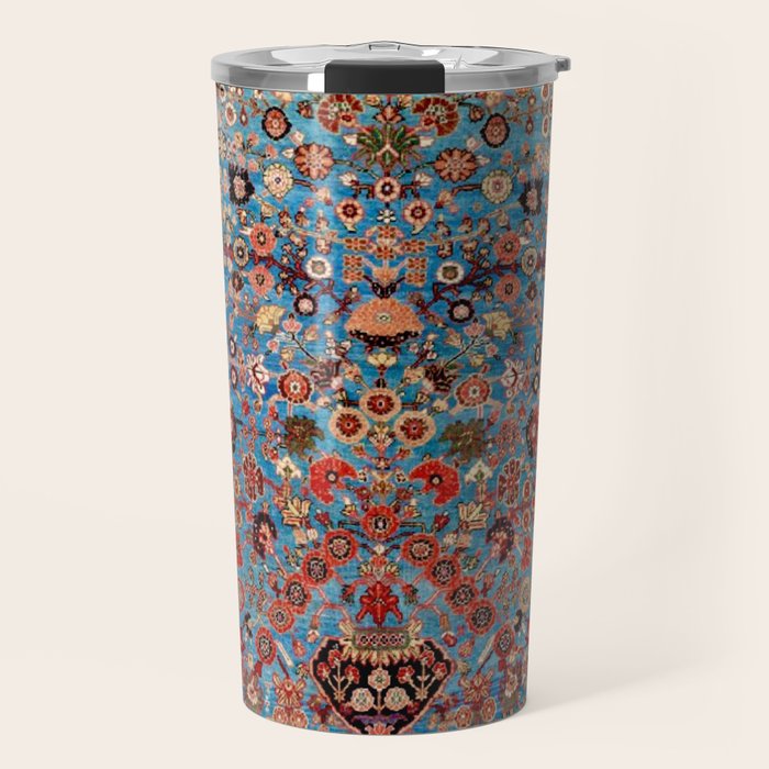 Qashqai Floral Prayer Rug circa 1870 Travel Mug Gallery Image 1