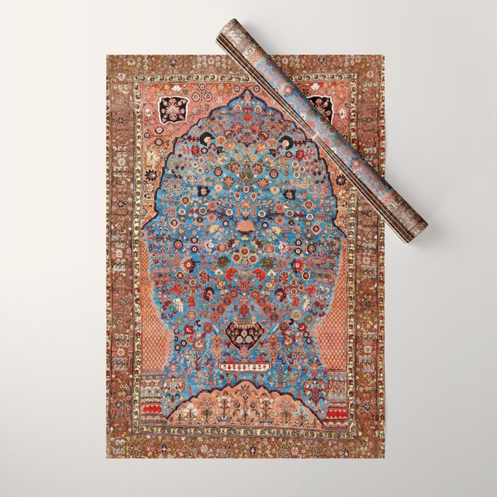 Qashqai Floral Prayer Rug circa 1870 Wrapping Paper Gallery Image 1