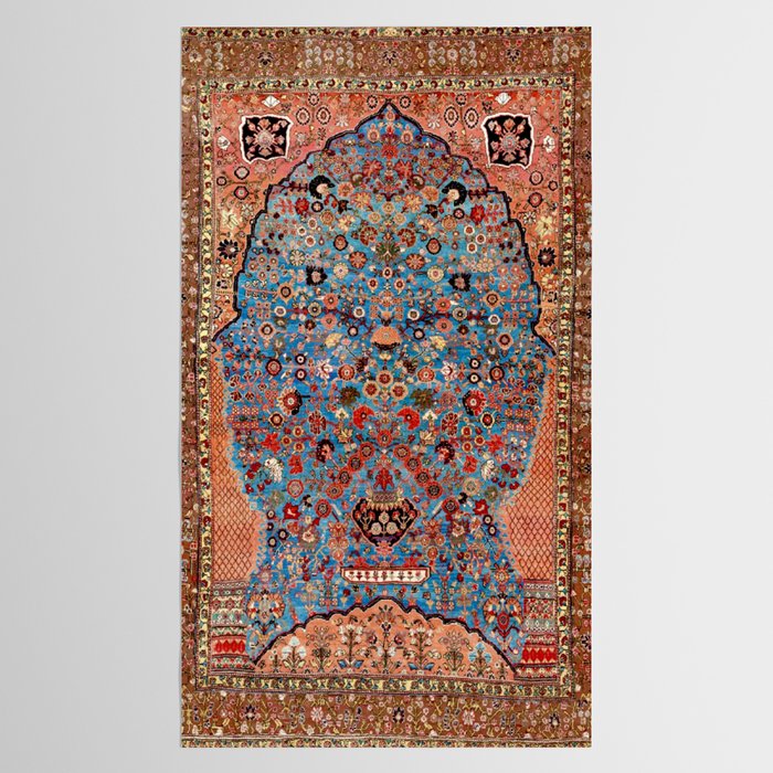 Qashqai Floral Prayer Rug circa 1870 Tablecloth Gallery Image 2