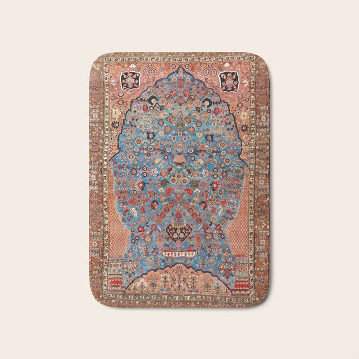Qashqai Floral Prayer Rug circa 1870 Bath Mat Gallery Image 1