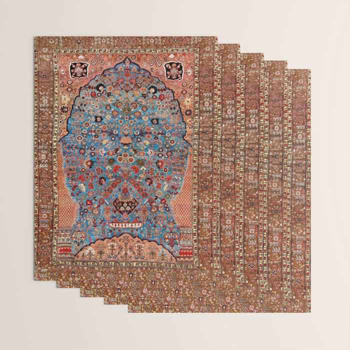 Qashqai Floral Prayer Rug circa 1870 Wrapping Paper Gallery Image 3