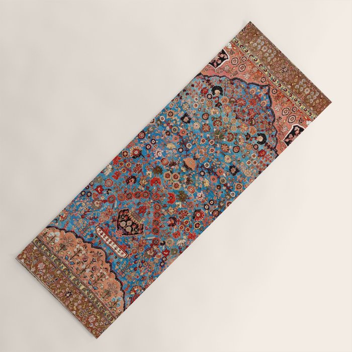 Qashqai Floral Prayer Rug circa 1870 Yoga Mat Gallery Image 1