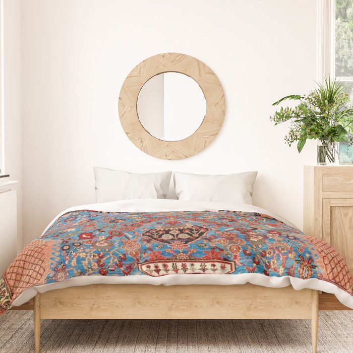 Qashqai Floral Prayer Rug circa 1870 Duvet Cover Gallery Image 3