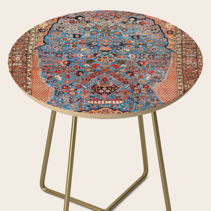 Qashqai Floral Prayer Rug circa 1870 Side Table Gallery Image 2