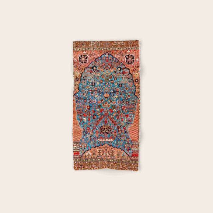 Qashqai Floral Prayer Rug circa 1870 Bath Towel Gallery Image 1
