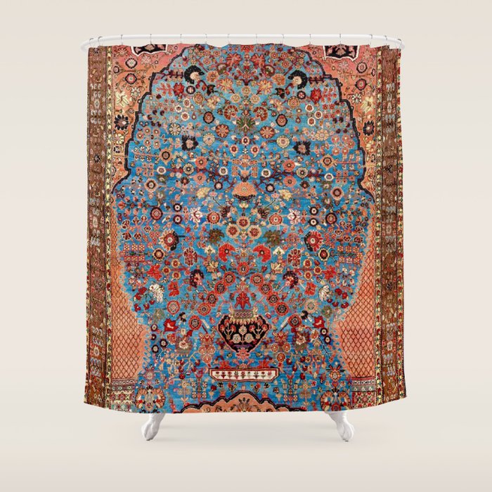 Qashqai Floral Prayer Rug circa 1870 Shower Curtain Gallery Image 1