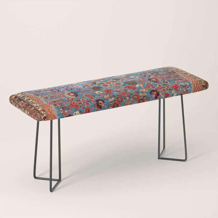 Qashqai Floral Prayer Rug circa 1870 Bench Gallery Image 1