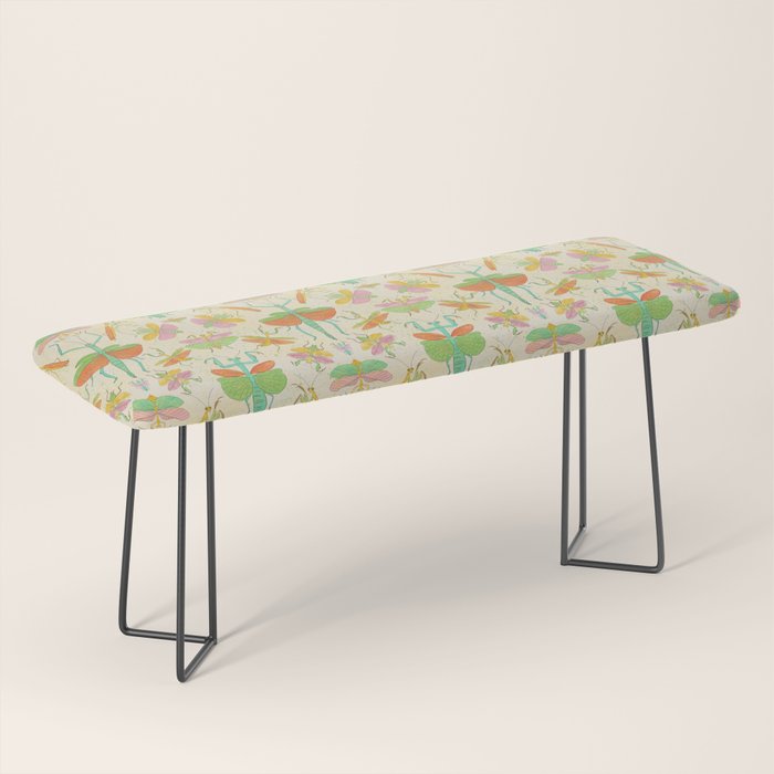 Whimsical Praying Mantis Retro Colors  Bench Gallery Image 1