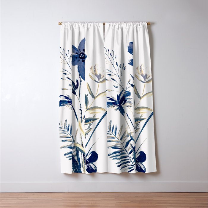 Blue flowers Window Curtain Gallery Image 3