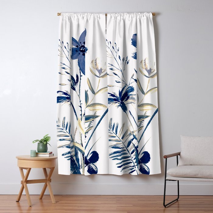 Blue flowers Window Curtain Gallery Image 1