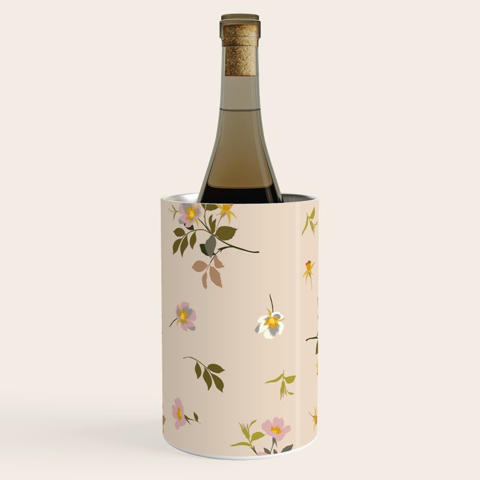seamless pattern with rose hips on a pink background Wine Chiller Gallery Image 3
