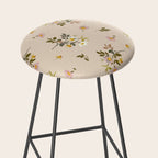 seamless pattern with rose hips on a pink background Stool Gallery Image 2