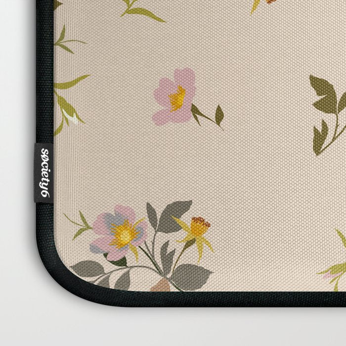 seamless pattern with rose hips on a pink background Laptop Sleeve Gallery Image 3