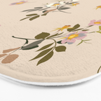 seamless pattern with rose hips on a pink background Bath Mat Gallery Image 3