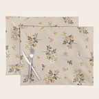 seamless pattern with rose hips on a pink background Placemat Gallery Image 1