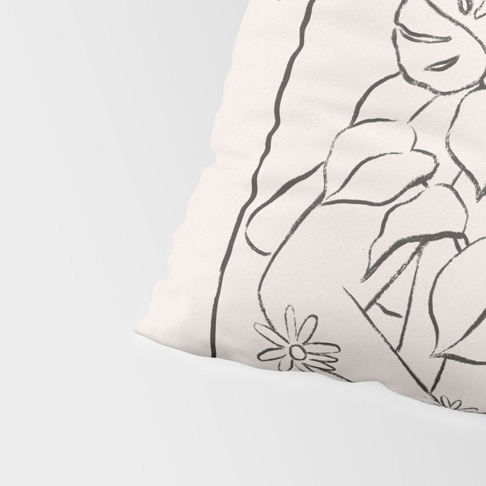Falling Flowers lines Pillow Sham Gallery Image 4