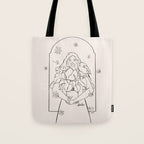 Falling Flowers lines Tote Bag Gallery Image 1