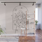 Falling Flowers lines Wall Mural Gallery Image 1