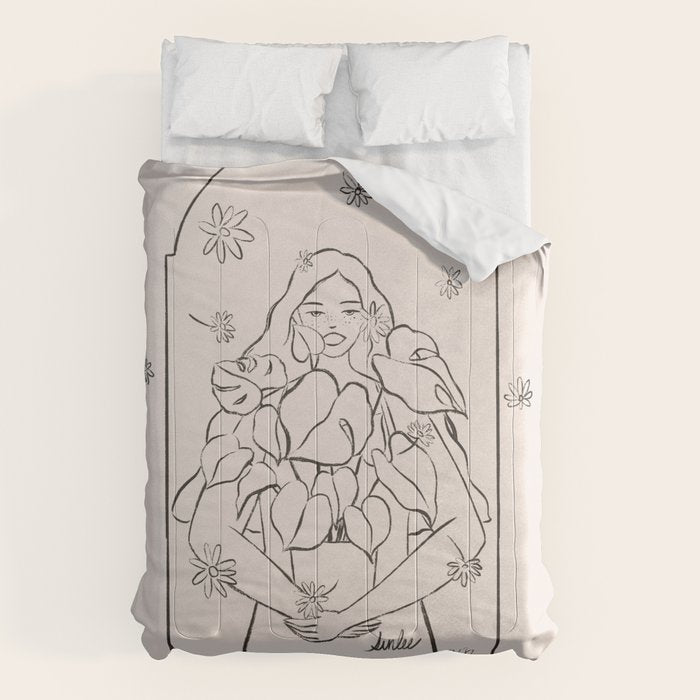 Falling Flowers lines Comforter Gallery Image 6
