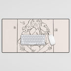 Falling Flowers lines Desk Mat Gallery Image 1