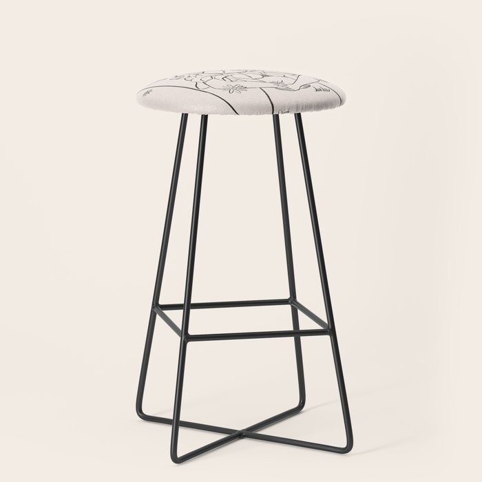 Falling Flowers lines Stool Gallery Image 1