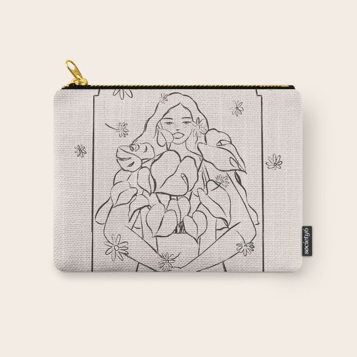 Falling Flowers lines Carry All Pouch Gallery Image 1