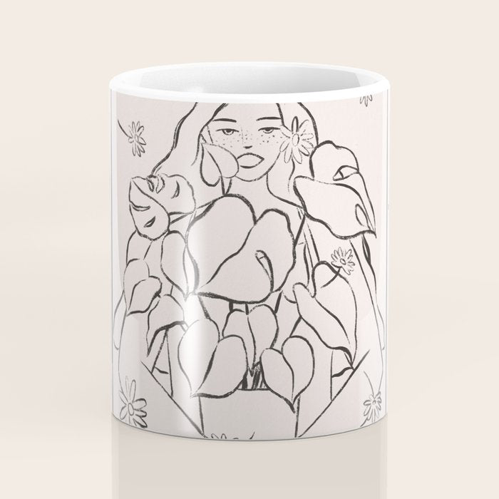 Falling Flowers lines Coffee Mug Gallery Image 4