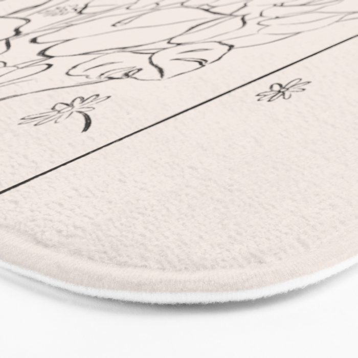 Falling Flowers lines Bath Mat Gallery Image 3