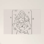 Falling Flowers lines Welcome Mat Gallery Image 1